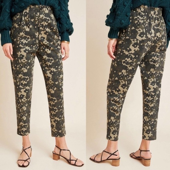 AMADI Camo High Waist Trousers Pants Anthropologie Medium - Picture 1 of 7